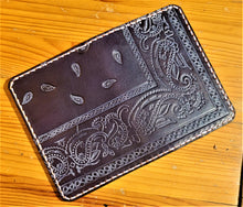 Handmade RAEDA Bandana Wallet, Antique Black, Red, Tan