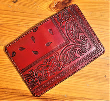 Handmade RAEDA Bandana Wallet, Antique Black, Red, Tan