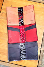 Handmade RAEDA Bandana Wallet, Antique Black, Red, Tan