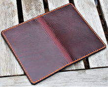 Funda hecha a mano para billetera de tarjeta de notas de campo SCRIBO Horween Leather Purple Cavalier