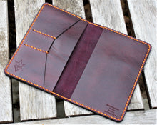Funda hecha a mano para billetera de tarjeta de notas de campo SCRIBO Horween Leather Purple Cavalier