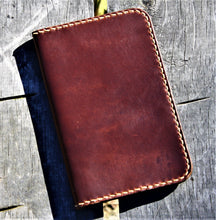 Funda hecha a mano para billetera de tarjetas de notas de campo SCRIBO Horween Leather Tan Chromexcel