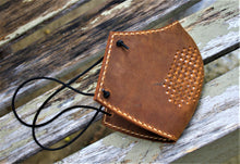 JP Leathercraft handmade face mask, Protective mask with filters, face shield, Sunset Oil Tan