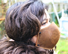 JP Leathercraft handmade face mask, Protective mask with filters, face shield, Sunset Oil Tan