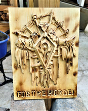 For the Horde 3D Carve Wood Sign World Of Warcraft Wall Art Horde Alliance Man Cave WoW