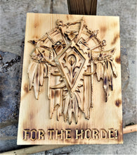 For the Horde 3D Carve Wood Sign World Of Warcraft Wall Art Horde Alliance Man Cave WoW