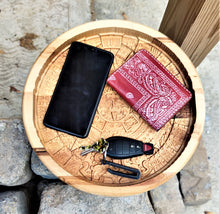 Aztec Calendar Valet 3D carve Wood Catchall Tray Dump Cellphone Keys Cady Baltic Birch Natural