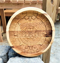 Aztec Calendar Valet 3D carve Wood Catchall Tray Dump Cellphone Keys Cady Baltic Birch Natural
