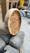 Aztec Calendar Valet 3D carve Wood Catchall Tray Dump Cellphone Keys Cady Baltic Birch Natural