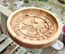 United States Army Military Valet 3D carve Wood Catchall Tray Dump Cellphone Keys Cady Baltic Birch Natural