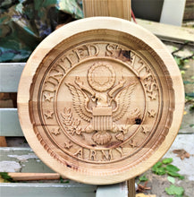 United States Army Military Valet 3D carve Wood Catchall Tray Dump Cellphone Keys Cady Baltic Birch Natural