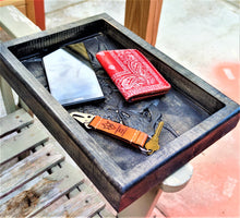 Dragon Skull Valet 3D carve Wood Catchall Tray Dump Cellphone Keys Cady Black Maple
