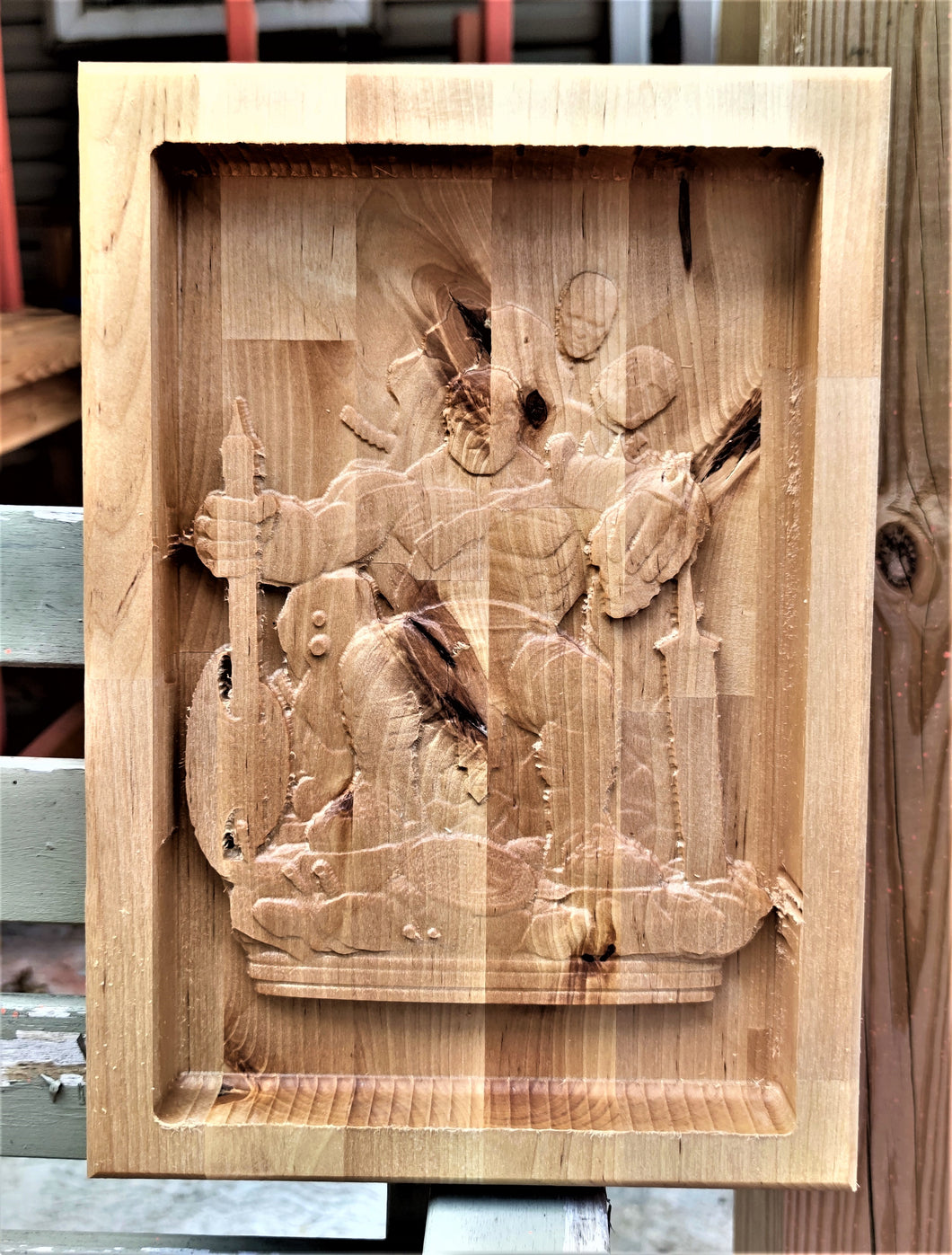 Hulk Valet 3D carve Wood Catchall Tray Dump Cellphone Keys Cady Baltic Birch Natural