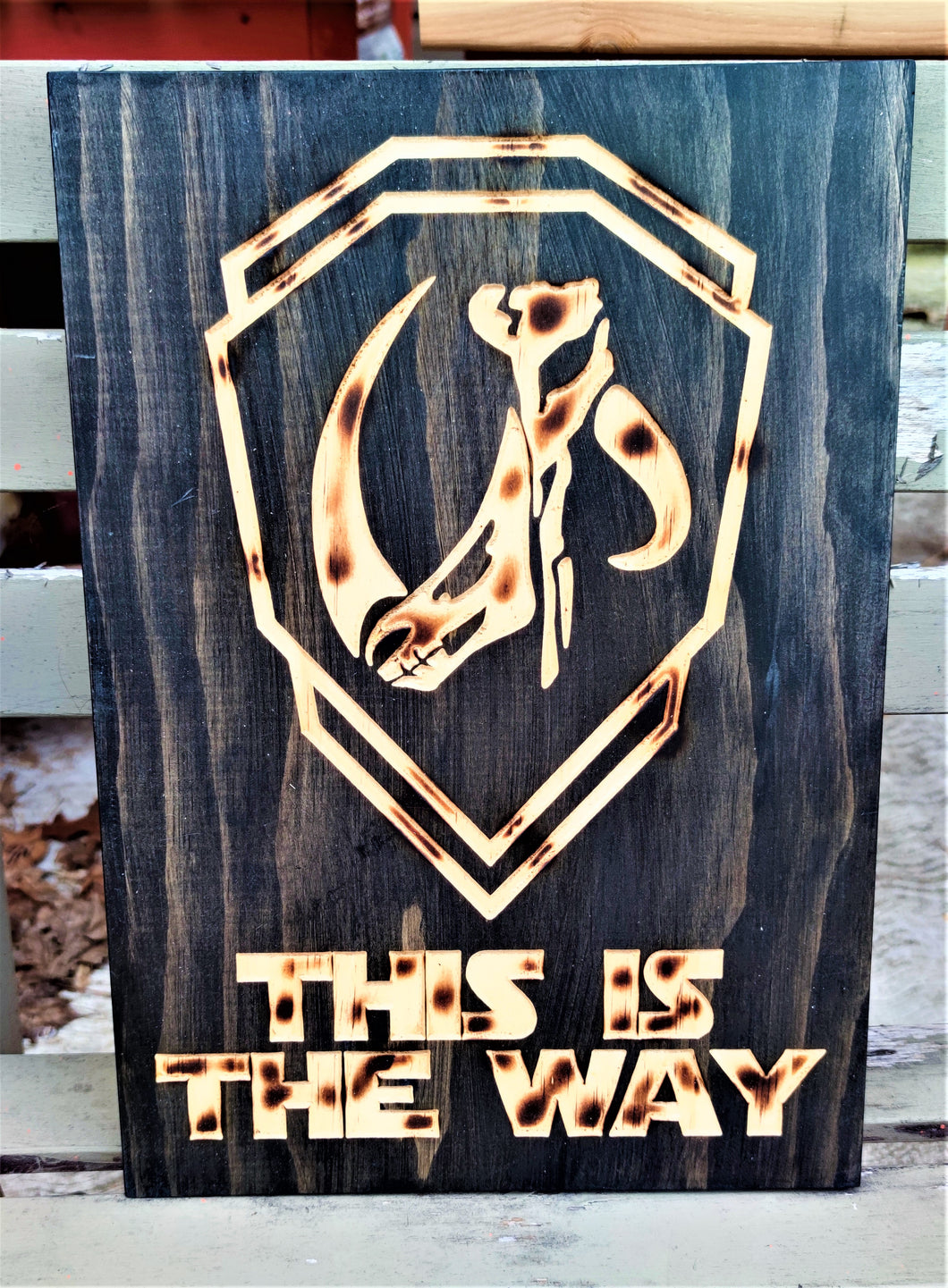 Star Wars The Mandalorian Carve Wood Sign Wall Art Man Cave Grogu Mudhorn Clan