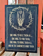 Lord of the Rings LOTR Sauron One Ring Inscription Carve Wood Sign Wall Art Man Cave Norse