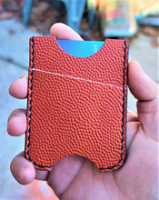 Handmade Leather Minimalist Wallet MINUS Horween Basketball print
