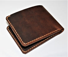 Handmade Leather Bi-Fold Wallet Horween Puce Beaumont
