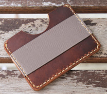 Handmade Leather PARVUS Wallet Sunset Oil Tan W/ Money Band