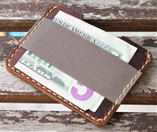 Handmade Leather PARVUS Wallet Sunset Oil Tan W/ Money Band