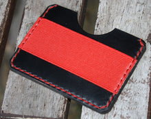 Handmade Leather PARVUS Wallet Black Chromexcel Red W/ Money Band