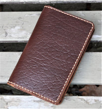 Handmade Cover for Field Notes Card Wallet SCRIBO Horween Chromexcel Leather Brown Roughneck Bison