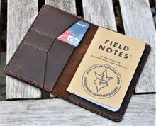 Funda hecha a mano para Field Notes Card Wallet SCRIBO Horween Leather Football Brown