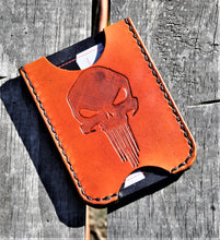 Handmade Leather Minimalist Wallet MINUS Saddle Tan Punisher