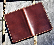 Funda hecha a mano para billetera de tarjetas de notas de campo SCRIBO Horween Leather Tan Chromexcel