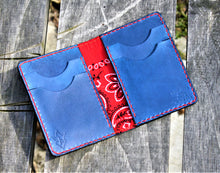 JP Leathercraft RAEDA Leather Wallet Bandana Blue Red