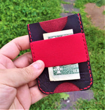 Handmade Leather Minimalist Wallet MINUS Police Firefighter Military Flag USA