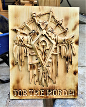 For the Horde 3D Carve Wood Sign World Of Warcraft Wall Art Horde Alliance Man Cave WoW