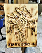 Para la Horda 3D Carve Wood Sign World Of Warcraft Wall Art Horde Alliance Man Cave WoW