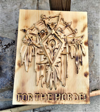 Para la Horda 3D Carve Wood Sign World Of Warcraft Wall Art Horde Alliance Man Cave WoW