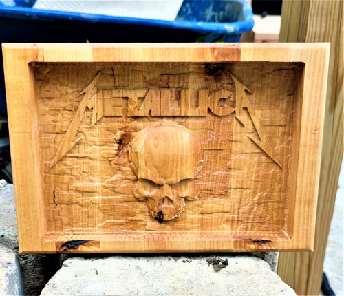 Valet Catchall Dump Tray 3D wood carving Metallica Baltic Birch wood 12x8