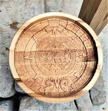 Aztec Calendar Valet 3D carve Wood Catchall Tray Dump Cellphone Keys Cady Baltic Birch Natural