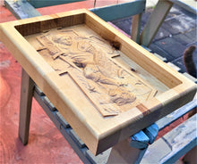 Archangel Gabriel Valet 3D carve Wood Catchall Tray Dump Cellphone Keys Cady Baltic Birch Natural