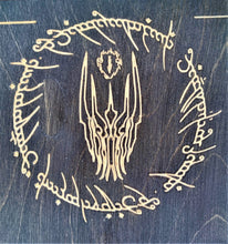 Señor de los anillos LOTR Sauron One Ring Inscription Carve Wood Sign Wall Art Man Cave Norse